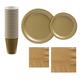 Gold Paper Tableware Kit for 20 Guests